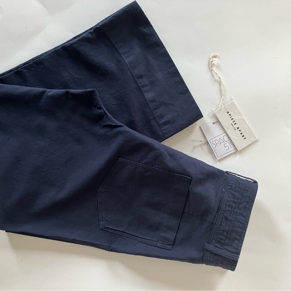 Apiece Apart “Merida” Navy Pants with Pocket Detail